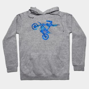 Motocross freestyle blue art Hoodie